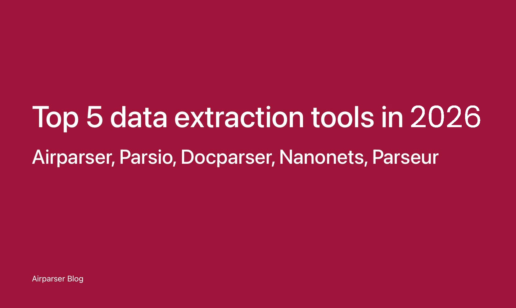 Top 5 data extraction tools in 2026
