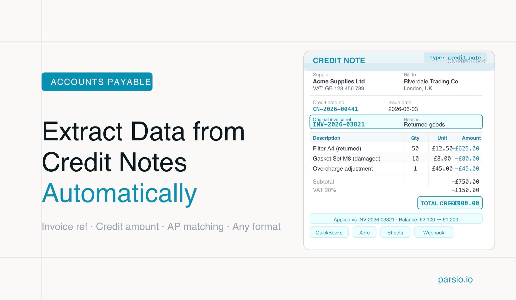 How to Extract Data from Credit Notes Automatically