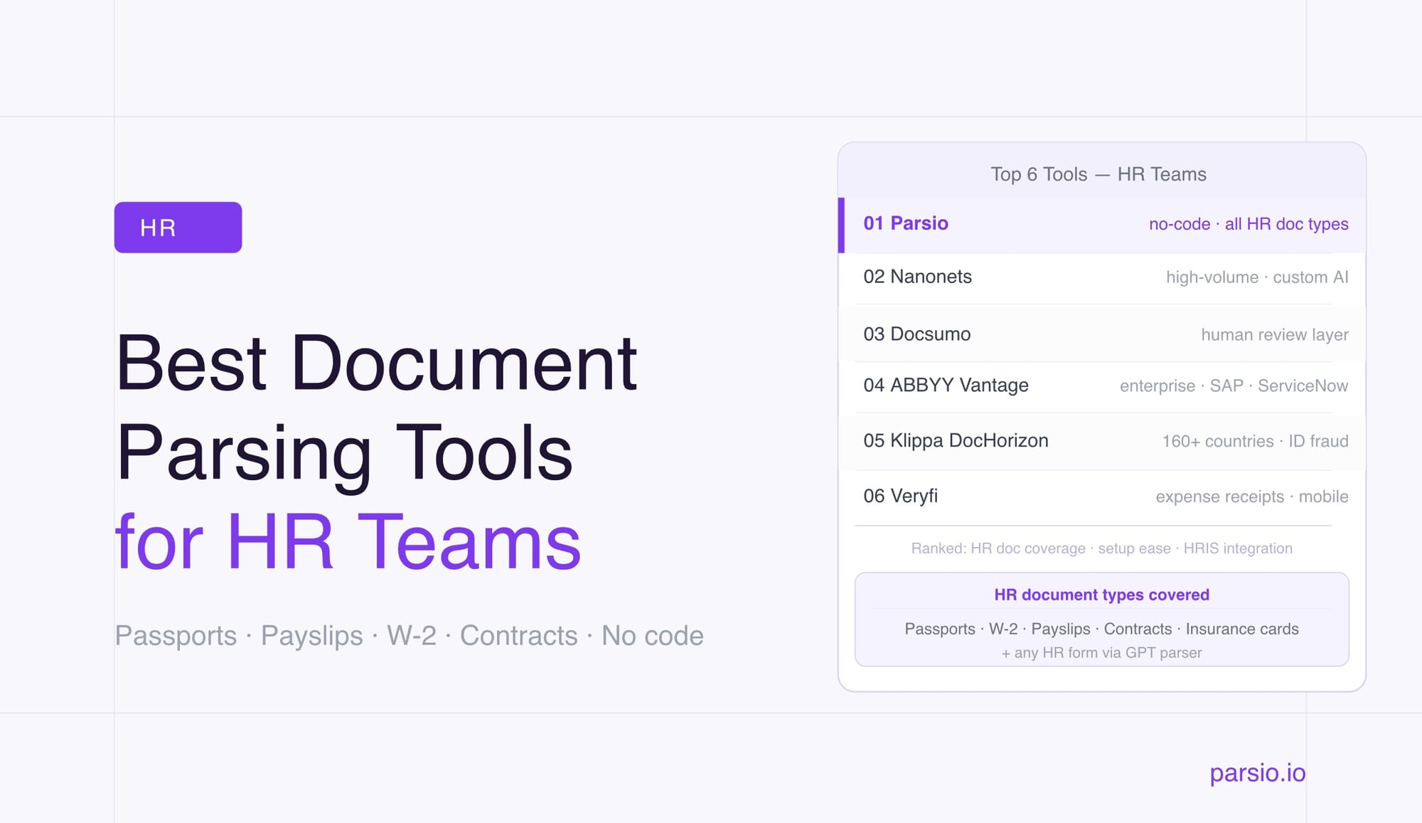 Best Document Parsing Tools for HR Teams in 2026