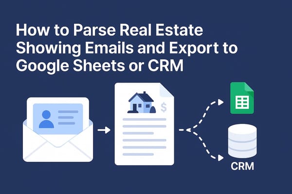 How to Parse Real Estate Showing Emails and Export to Google Sheets or CRM