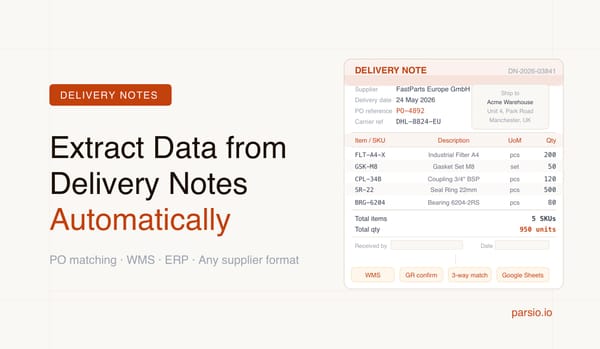 How to Extract Data from Delivery Notes Automatically
