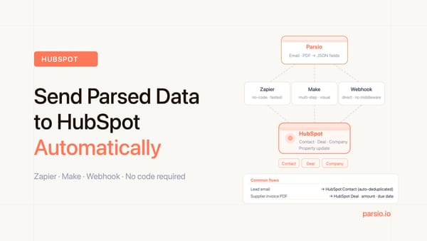 How to Send Parsed Email and Document Data to HubSpot Automatically