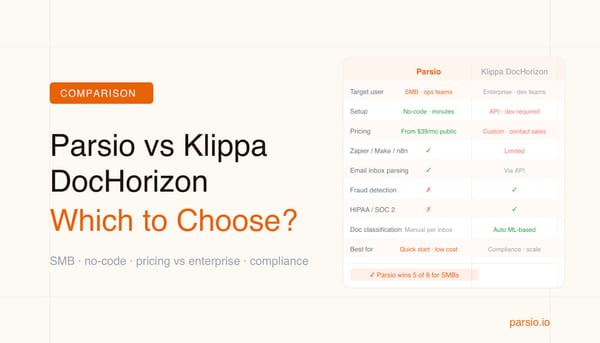 Parsio vs Klippa DocHorizon: Which Document Parser Is Right for You?