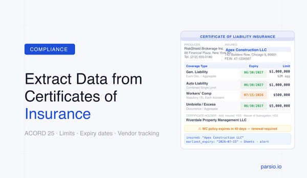 How to Extract Data from Certificates of Insurance Automatically