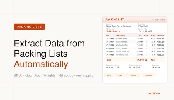 How to Extract Data from Packing Lists Automatically