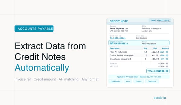 How to Extract Data from Credit Notes Automatically