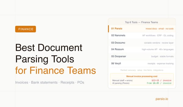 Best Document Parsing Tools for Finance Teams in 2026